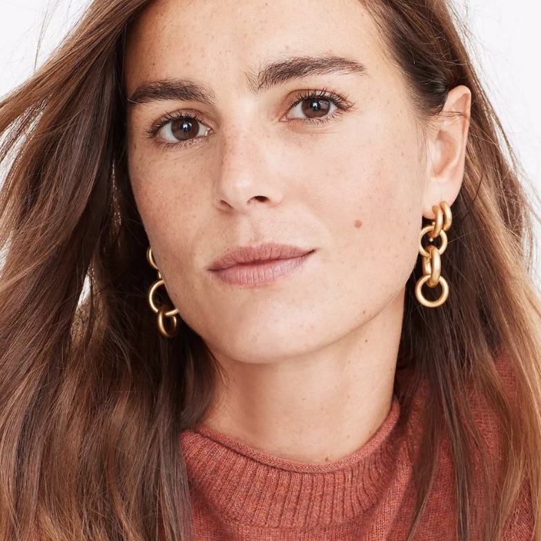 New Madewell Vintage Gold Single Chain Style Earrings 36$